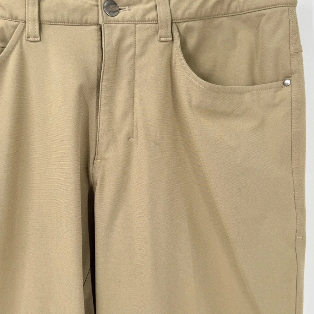 Lululemon Commission Pant Slim Mens sz 31 32x28 Tan Warpstreme Chino Preppy